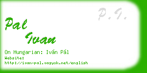 pal ivan business card